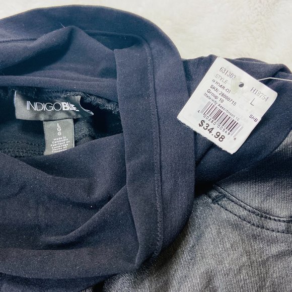 Motherhood Maternity Indigo Blue Coated Skinny Leg Ankle Jeans Black Lar… - Picture 8 of 10